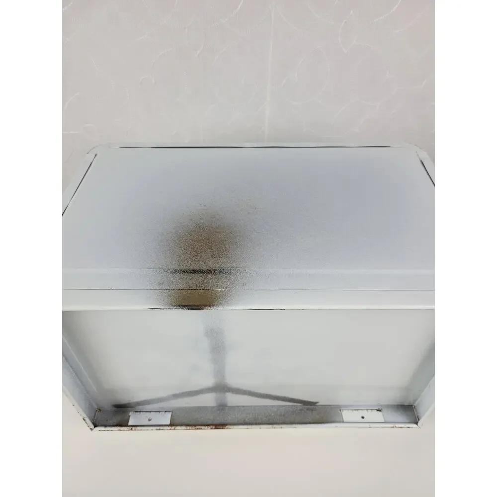 Vintage KCO Canada Bread Box White MCM Metal Retro Kitchen Storage Countertop